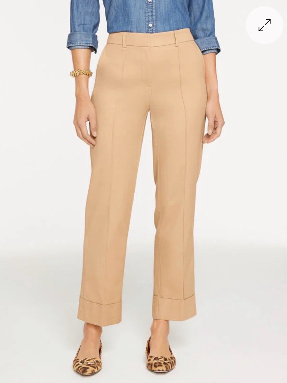 Talbots Tan Aiden Twill Straight Ankle Pants.  Color Sesame. Size 12